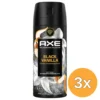 3x Axe Bodyspray Black Vanilla (150 ml)