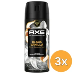 3x Axe Bodyspray Black Vanilla (150 ml)