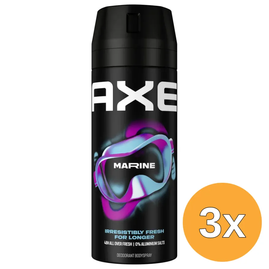 3x Axe Deo Bodyspray Marine (150 ml)