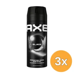 3x Axe Deodorant Bodyspray Black (150 ml)