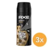 3x Axe Deodorant bodyspray collision (150 ml)