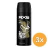3x Axe Deodorant bodyspray gold (150 ml)