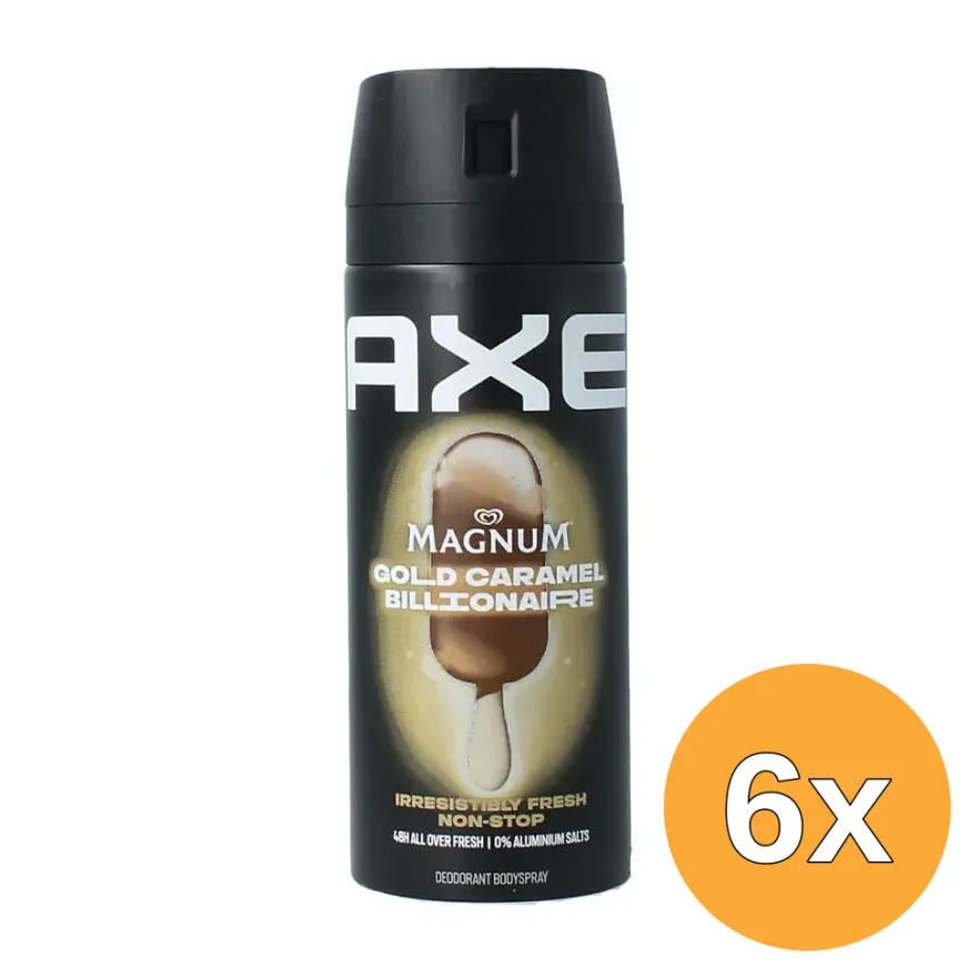 6x AXE Deodorant Bodyspray Magnum Gold Caramel (150 ml)