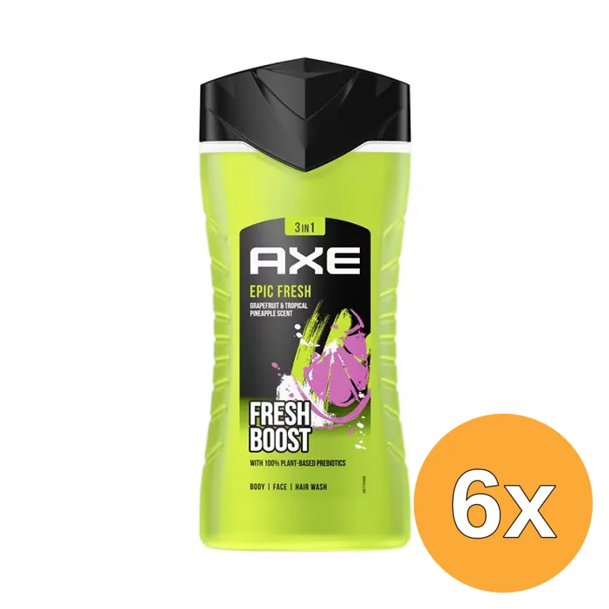 6x Axe Showergel Epic Fresh (250 ml)