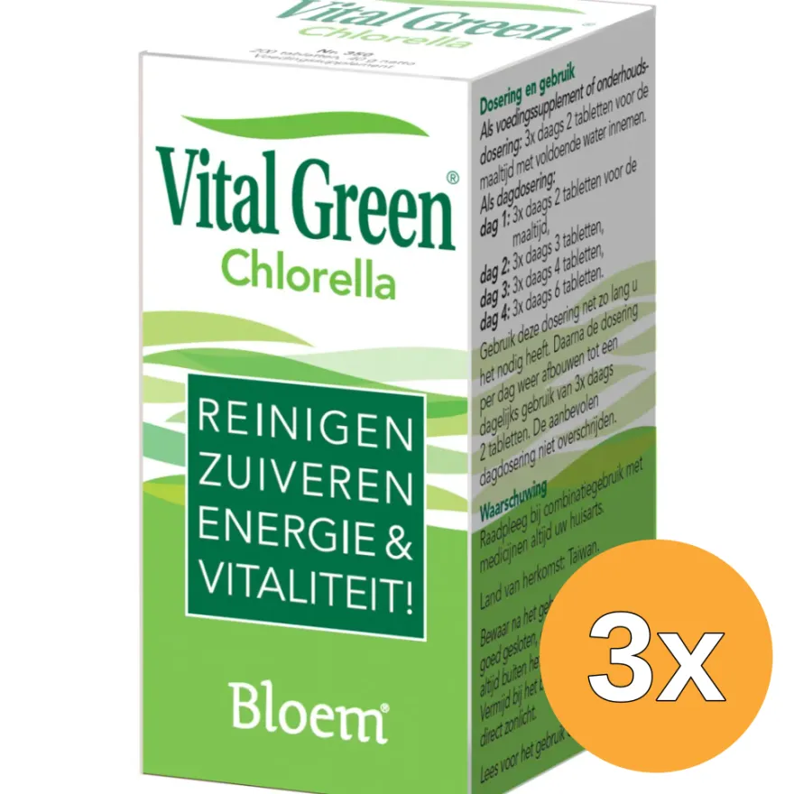 3x Bloem Chlorella Vitalgreen (200 tabletten)