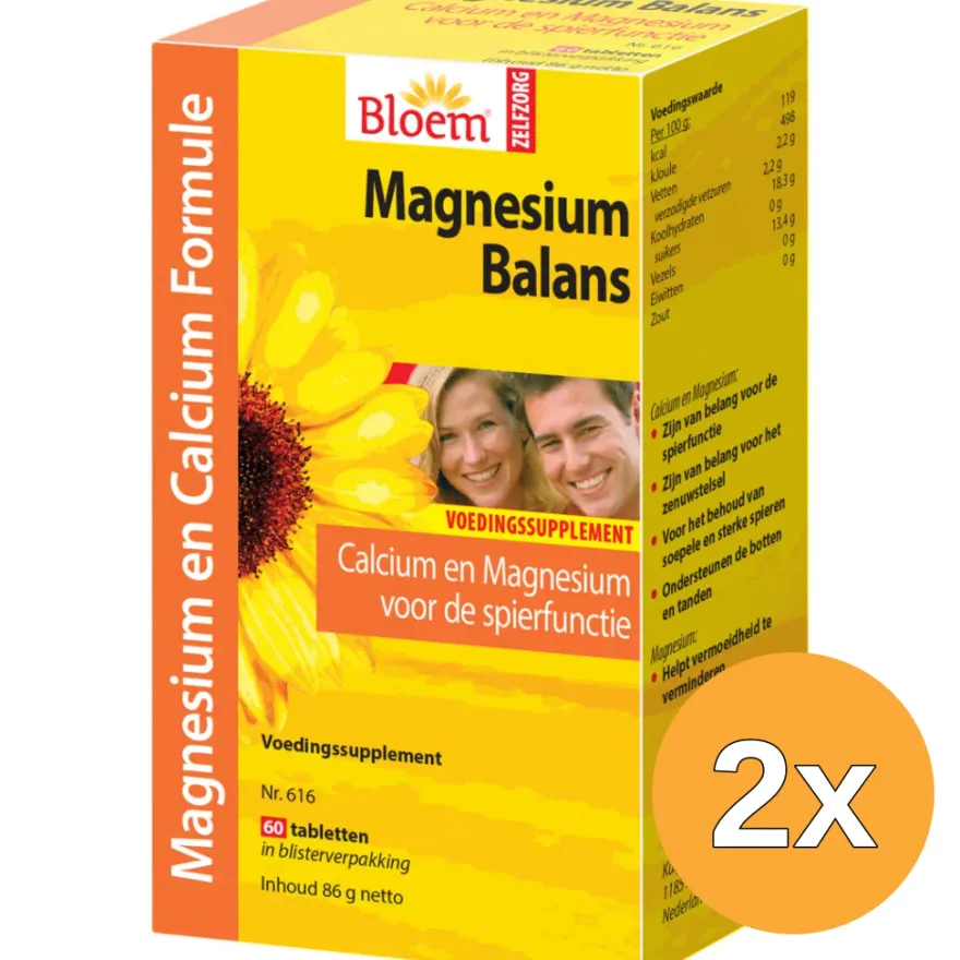 2x Bloem Magnesium Balans (60 tabletten)