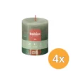 4x Bolsius Fading Metallic Rustiekkaars 80/68 Olivegreen + Metallic (1 stuk)