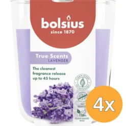 4x Bolsius Geurglas 97/85 True Scents Lavender (1 stuk)