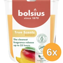 6x Bolsius Geurglas 80/73 True Scents Mango (1 stuk)