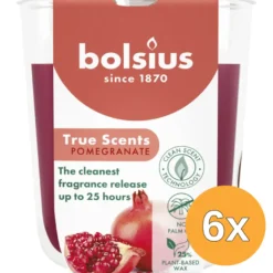 6x Bolsius Geurglas 80/73 True Scents Pomegranate (1 stuk)