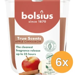 6x Bolsius Geurglas 80/73 True Scents Apple Cinnamon (1 stuk)