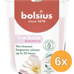 6x Bolsius Geurglas 80/73 True Scents Magnolia (1 stuk)