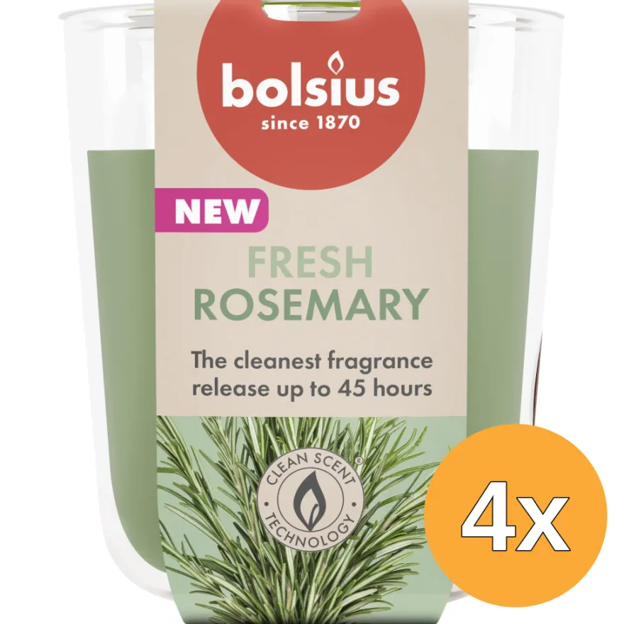 4x Bolsius Geurglas 97/85 True Scents Rosemary (1 stuk)