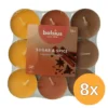 8x Bolsius Geurtheelicht Multi Colour Brick 18 Sugar & Spice (18 stuks)