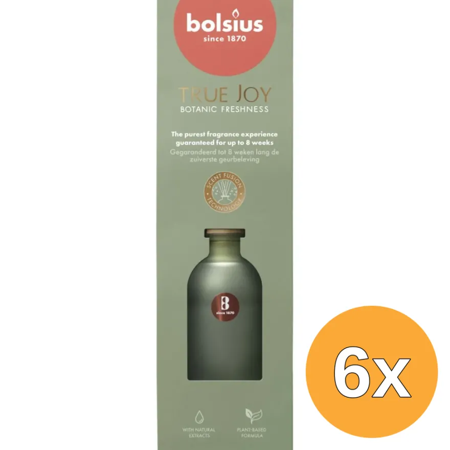 6x Bolsius Geurverspreider 80 ml True Joy Botanic Freshness (80 ml)