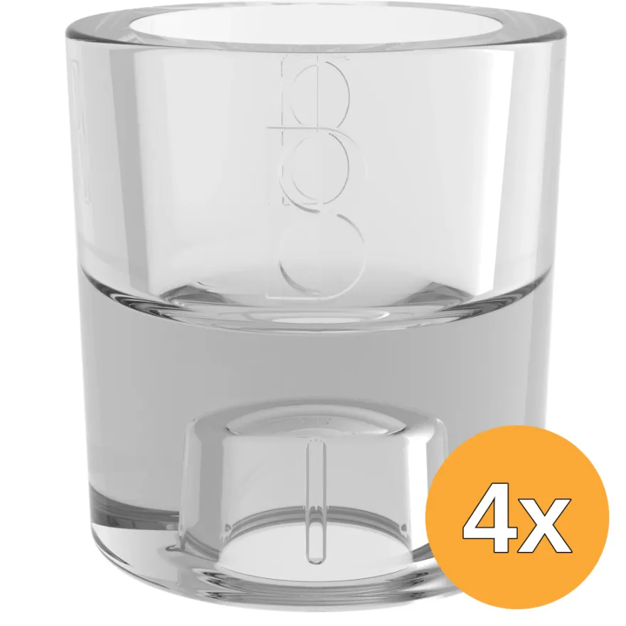 4x Bolsius Glazen Houder 2 In 1 Transparant (1 stuk)