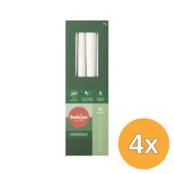 4x Bolsius Gotische Kaars 245/24 Doos 8 Cloudy White (8 stuks)