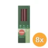 8x Bolsius Gotische Kaars 245/24 Doos 4 Velvet Red (4 stuks)