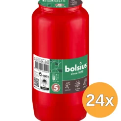 24x Bolsius Herdenkingslicht Compo Nr 5 Rood (1 stuk)