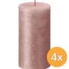 4x Bolsius Metallic Rustiekkaars 130/68 Roze (1 stuk)