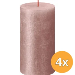 4x Bolsius Metallic Rustiekkaars 130/68 Roze (1 stuk)