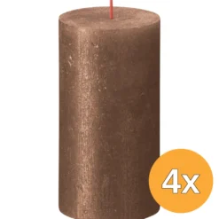 4x Bolsius Metallic Rustiekkaars 130/68 Koper (1 stuk)