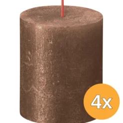 4x Bolsius Metallic Rustiekkaars 80/68 Koper (1 stuk)