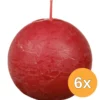 6x Bolsius Rustieke Bolkaars Ø76 Delicate Red (1 stuk)