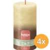 4x Bolsius Rustiek Fading Metallic Stompkaars 130/68 Oat Beige + Copper (1 stuk)