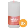 8x Bolsius Rustiekkaars 100/50 Cloudy White (1 stuk)