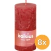 8x Bolsius Rustiekkaars 100/50 Delicate Red (1 stuk)