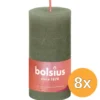8x Bolsius Rustiekkaars 100/50 Fresh Olive (1 stuk)