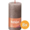 8x Bolsius Rustiekkaars 100/50 Rustic Taupe (1 stuk)