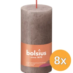 8x Bolsius Rustiekkaars 100/50 Rustic Taupe (1 stuk)