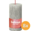 8x Bolsius Rustiekkaars 100/50 Sandygrey (1 stuk)