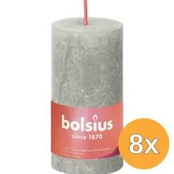 8x Bolsius Rustiekkaars 100/50 Sandygrey (1 stuk)