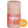 8x Bolsius Rustiekkaars Shine 100/50 Misty Pink (1 stuk)