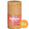 8x Bolsius Rustiekkaars Shine 100/50 Honeycomb Yellow (1 stuk)