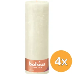 4x Bolsius Rustiekkaars 300/100 Soft Pearl (1 stuk)