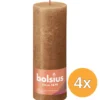 4x Bolsius Rustiekkaars 190/68 Spice Brown (1 stuk)