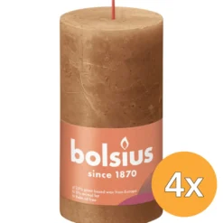 4x Bolsius Rustiekkaars 130/68 Spice Brown (1 stuk)