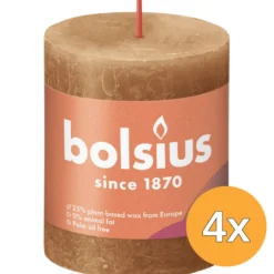 4x Bolsius Rustiekkaars 80/68 Spice Brown (1 stuk)
