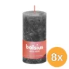 8x Bolsius Rustiekkaars 100/50 Stormygrey (1 stuk)