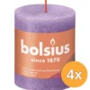 4x Bolsius Rustiekkaars 80/68 Vibrant Violet (1 stuk)