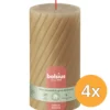 4x Bolsius Rustiek twist stompkaars 130/68 Oat Beige (1 stuk)
