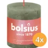 4x Bolsius Shine Rustiekkaars 80/68 Fresh Olive (1 stuk)
