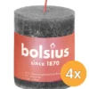 4x Bolsius Shine Rustiekkaars 80/68 Stormygrey (1 stuk)