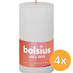 4x Bolsius Shine Rustiekkaars 130/68 Cloudy White (1 stuk)