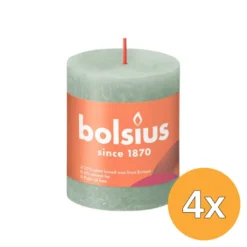 4x Bolsius Shine Rustiekkaars 80/68 Jadegreen (1 stuk)