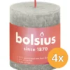 4x Bolsius Shine Rustiekkaars 80/68 Sandygrey (1 stuk)